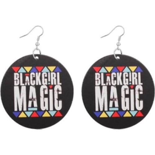 Nature Wood Africa Map Black Lives Matter Beautiful Women Earrings Hiphop Party African Afro Jewelry Wooden DIY Club Accessory