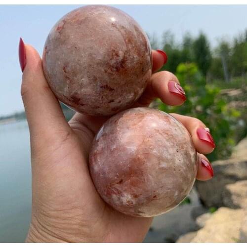 Beautiful 100% natural red fire quartz Crystal gemstone sphere Metaphysical chakra healing crystal for lover