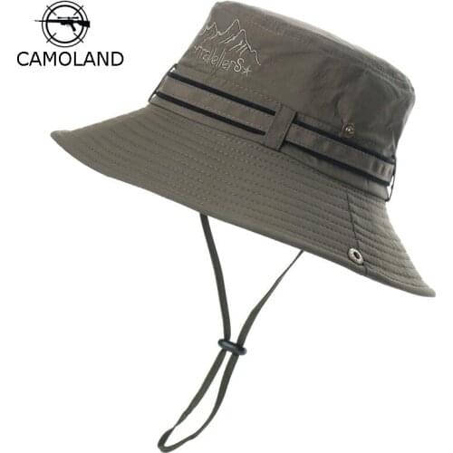 2019 UPF 50+ Summer Sun Hat Bucket Men Women Boonie Hat Outdoor UV Protection Long Wide Brim Army Hiking Fishing Breathable Mesh