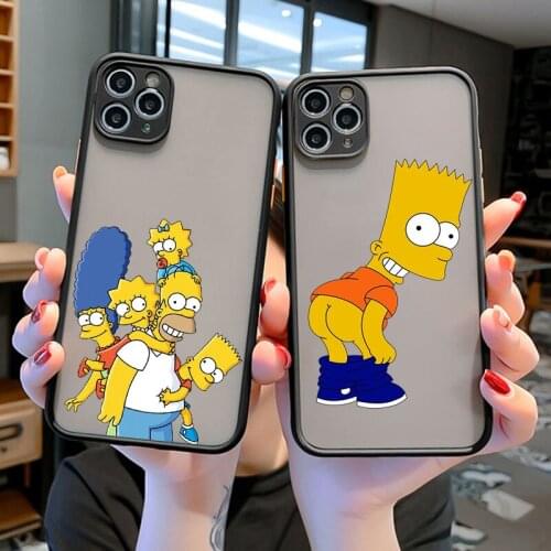 Cartoon funny anime frosted phone case for iphone 12 11 Pro Max X XS MAX 6 6s 7 7plus 8 8Plus SE20 XR