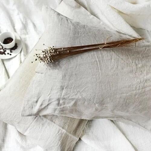 100% Linen Pillowcases Button Type Ivory white Gray Pink Natural Linen Light blue colors Pillowcases 48 x 74 cm 2 pieces on sale