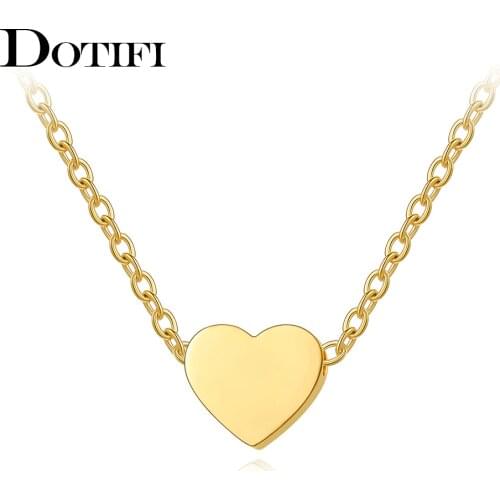Stainless Steel Necklaces Cute Heart Korean Fashion Style Men Chain Necklace For Women Jewelry Collar Pendant Friends Gifts NEW
