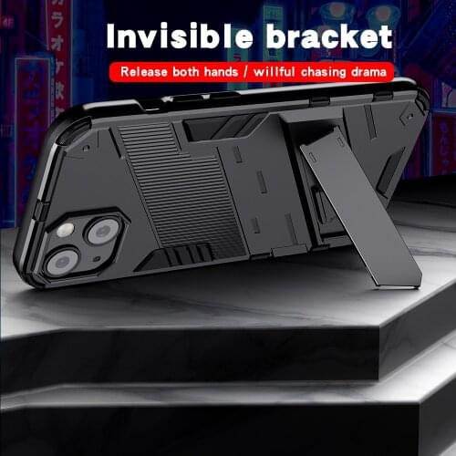 Shockproof Armor Phone Case for iPhone 13 Pro Max 13 mini 11 12 Pro Stand Back Cover for iPhone X XS Max XR 8 7 Plus Coque Capa