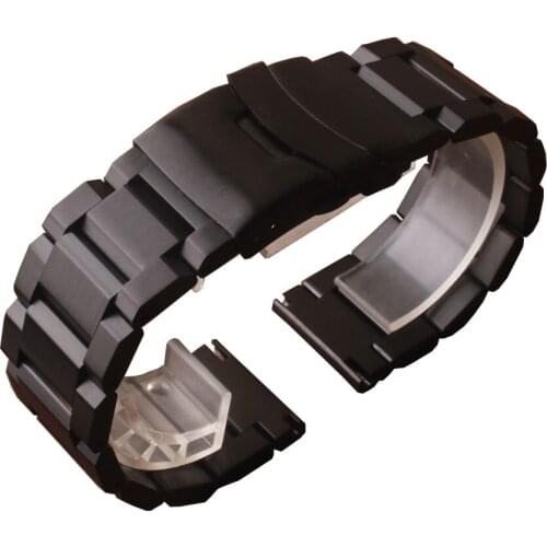 18mm 20mm 22mm 24mm Solid Stainless Steel Strap Folding Buckle with safety Matte Metal Replacement Bracelet Universal Watch Band
