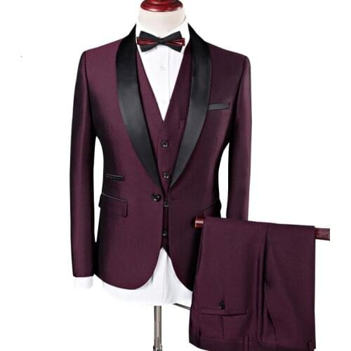 Luxury Mens Suit 2021 Wedding Suit Mens Shawl Collar 3 Piece Set Fashion Mens Business Slim Suit Royal Mens Suit Tuxedo