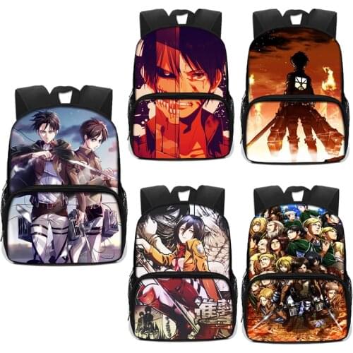 13 Inch Attack on Titan Backpack Eren Bag Shingeki No Kyojin Schoolbag Boys Titans Attack Backpack Travel Gift Teens