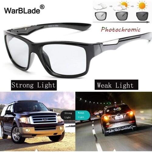 WarBLade 2018 Polarized Photochromic Sunglasses Men Driving Outdoor Sport Anti-glare Goggles Chameleon Discoloration Sun Glasses