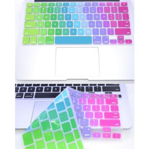 2pcs) US layer ultra Thin Silicone Keyboard Protector Film Cover Skin For Mac book Air 13 Pro 13 15'' retina cute stickers
