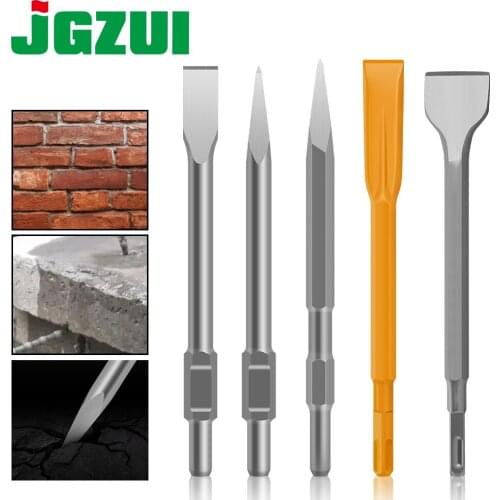 1pcs HEX Shank Chisels Set Point Groove Gouge Flat Chisel Electric Hammer Drill Break Concrete Brick Wall Drilling