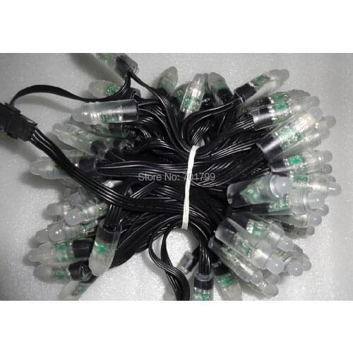 DC12V 100nodes/strand RGB dump nodes, IP68 rated; 24W;all black wire