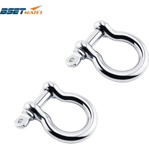 2PCS Stainless Steel 316 Boat Carabiner D Bow Shackle With Screw Pin Anchor Shackle Clasp Buckles Yacht Canoe Marine Accessories