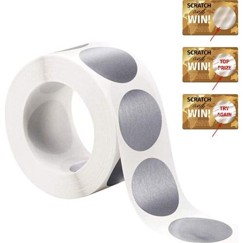 300pcs Self-adhesive Circular Scraper Sticker Tape Prize Or Label Sticker for Party Stickers