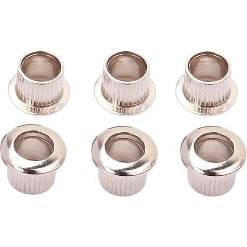 6 Packs Nickel 10mm Guitar Tuner Bushings Adapter Ferrules Vintage Style