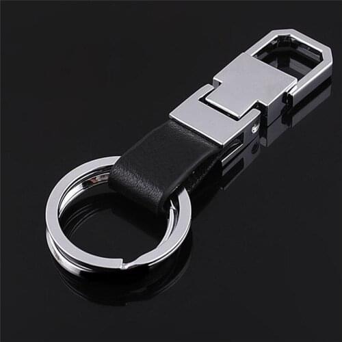 Car Rings Key Chain Leather + Metal Key Chain Key Ring Car Keyring for Sline RS AMG R for Benz for V W Car Accessories Gift