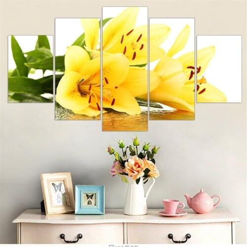 Frameless Canvas Painting Yellow Flower Mordern Decor Modular Oil Picture Seaview A4 Print Poster Art Works Home Decoration
