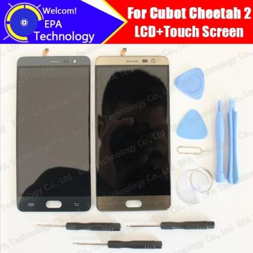 Cubot Cheetah 2 LCD Display+Touch Screen 100% Original New Tested Digitizer Glass Panel Replacement For Cheetah 2+Tools+Adhesive