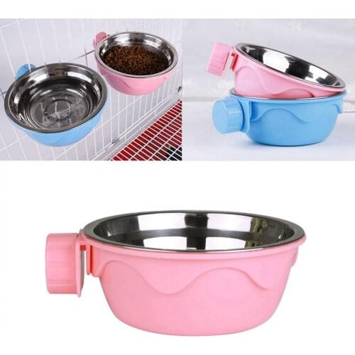 Pet Hanging Feeding Bowl Stainless Steel Feeder for Cage Removable Easy Cleaning Food Water Bowl Pet Dog Cat Feeder Supplies