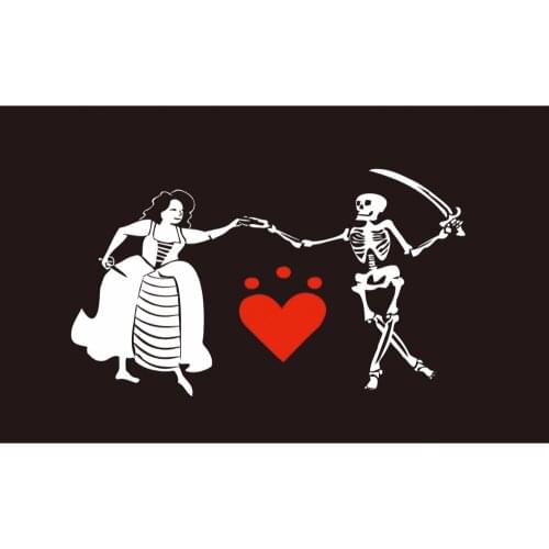 Jacquotte Delahaye Flag Digital 90x150cm 3x5ft Pirate heart Flag hobby Polyester flag