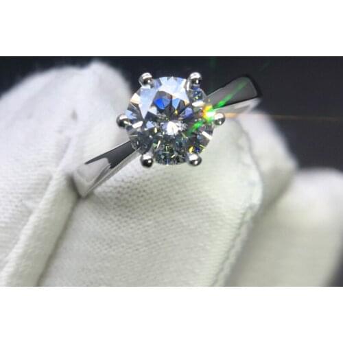 14K White Gold Ring Moissanite Ring Classic Engagement Wedding Anniversary ring Jewerly 1ct 2ct 3ct VVS1 moissanite