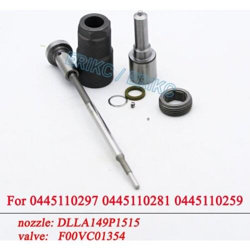 0445110297 Diesel Injector Repair Kit Nozzle DLLA149P1515 0433171936 Valve F00VC01354 For CITROEN 96542405 0445110281 0445110259