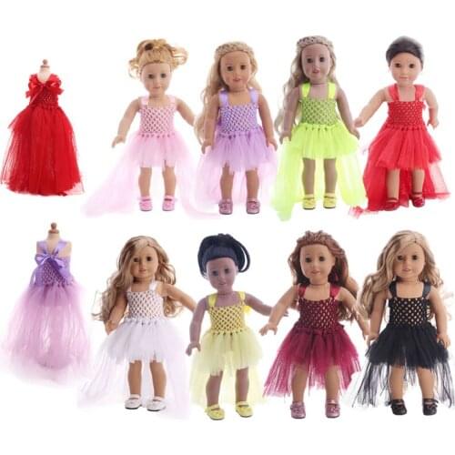 Doll Clothes 8 Colors Doll Dresses For 18 Inch & 43 Cm Doll Wedding Dress Doll Accessories
