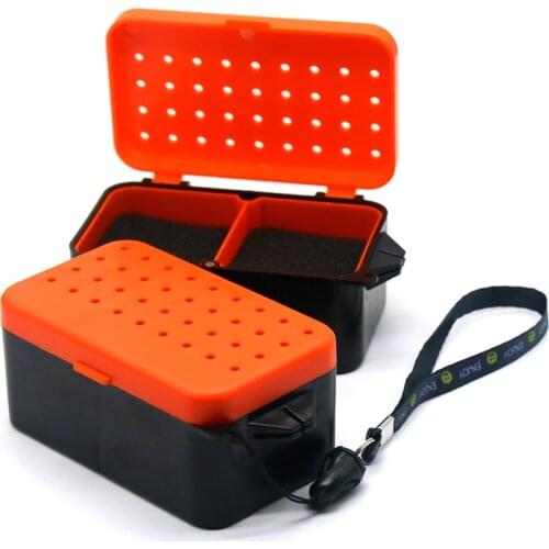 Multifunctional 2 Compartments Fishing Box 9.7*5.8*4.5cm PVC Earthworm Worm Bait Lure Fly Carp Fishing Tackle Box Accessorie