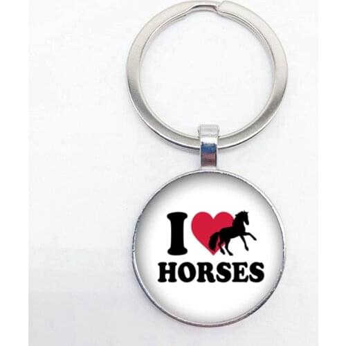 Fashion New I Love Horse Keychain Horseback Lovers Memorial Gift High Quality Keychain Mens Womens Accessories
