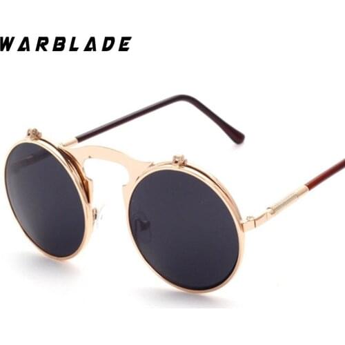 VINTAGE STEAMPUNK Sunglasses round Designer steam punk Metal OCULOS de sol women COATING SUNGLASSES Men Retro CIRCLE SUN GLASSES