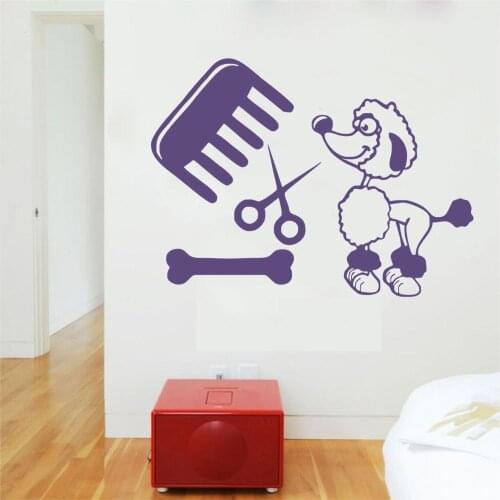 Pet Shop Poodle Grooming Wall Decal Pet Shop Sticker Home Living And Pet Store Decoration Removable A003284