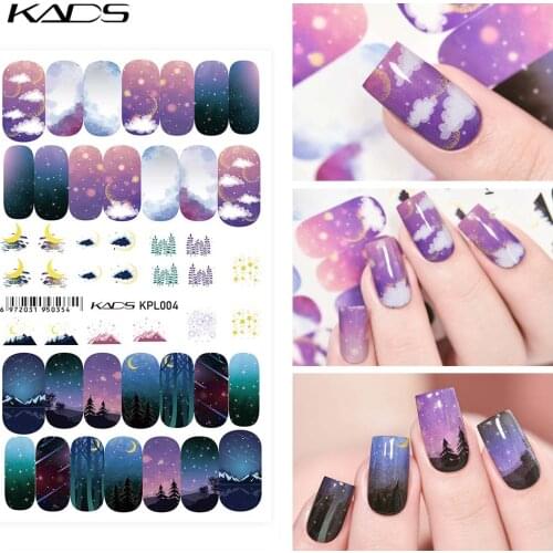 KADS Nail Art Sticker Decals Starry Sky Nebula Nail Art Sticker Foil Decoration for Manicure Water Transfer Slider Nail Decals
