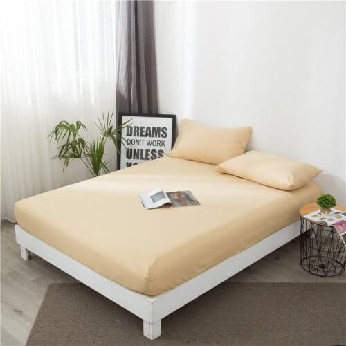 Mattress Cover On Elastic King Size Solid Color Bed Sheet For Double Bed Bed Fitted Sheet sabanas cama 150(Pillowcase need order