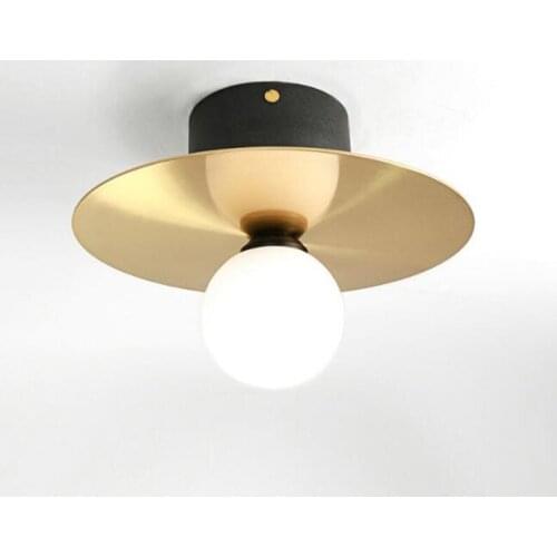 Nordic Flying Saucer Design Led Ceiling Lights Creative Vintage Brass Study Aisle Bar Kitchen Bedroom Ceiling Lamp Free Shipping