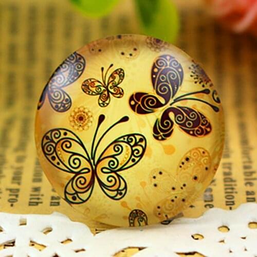 New Fashion 5pcs/Lot 25mm Handmade Photo Glass Cabochons F3-15