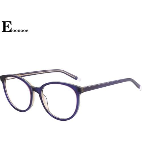 Oval Acetate Glasse Frame For Women Men Opticas Fashion Eyeglasses Prescription Eyewear