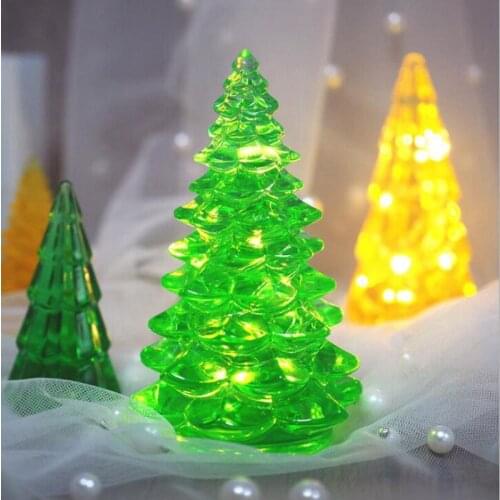 Transparent Silicone Mould Resin Decorative Craft DIY Christmas tree night light Ornaments Mold epoxy resin molds for jewelry