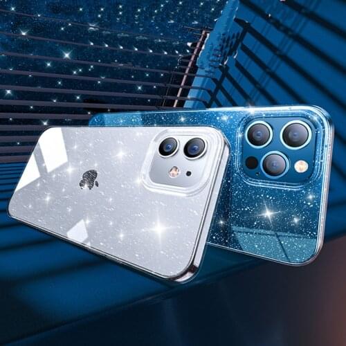 Luxury Glitter Bling Shockproof Soft TPU Silicone Clear Phone Case For iPhone 7 6 8 Plus 11 12 Pro X XR XS Max Transparent Cover