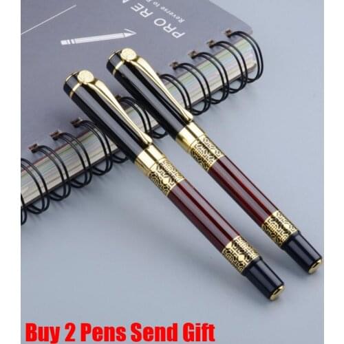 Fashion Design Roose Wood Metal Ink Fountain Pen Business Men Smooth Writing Gift Pen School Student Pen Buy 2 Pens Send Gift
