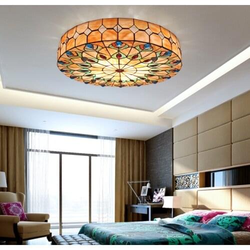 Tiffany stained glass ceiling light living room bedroom balcony hallway home garden ceiling light 50cm
