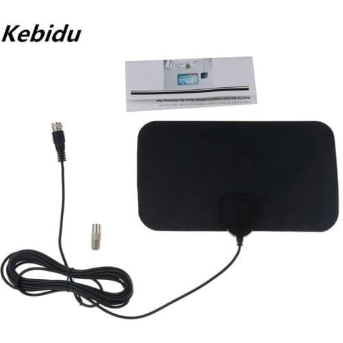 Kebidumei HD 4K 25DB TV antenna high gain DTV box digital TV antenna EU plug 50 miles booster active indoor HD antenna 3 meters