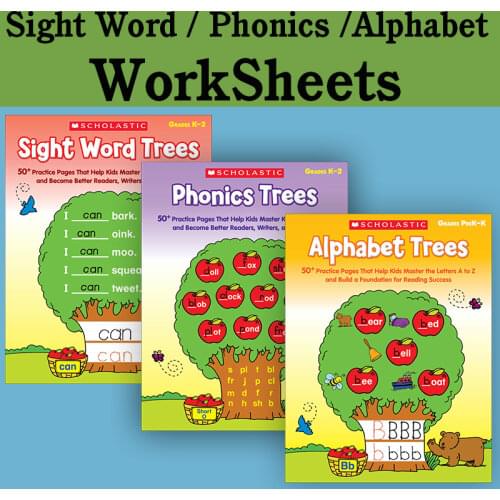Kindergarten Kids Sight Word /Phonics/Alphabet Worksheets Preschool Learn English Reading Books Passages Workbooks learning toys