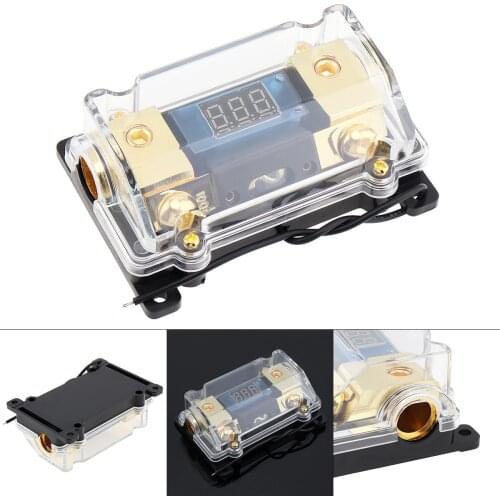 Universal 100A 1 IN 1 Way Car Fuse Box Auto Stereo Audio Power Fuse Holder with High-Definition Display for Boat Vehicles Audio