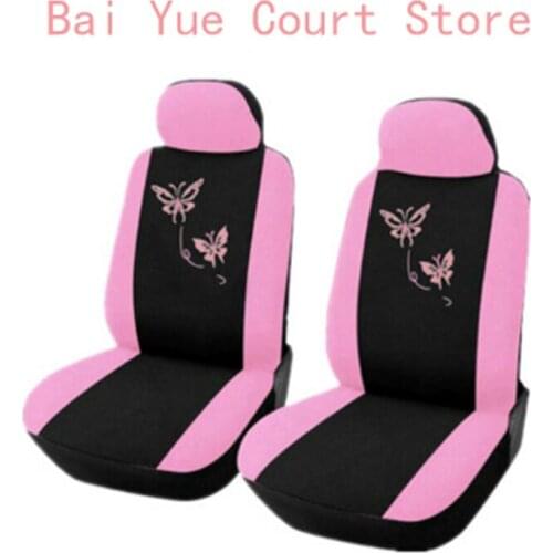 Butterfly Embroidered Car Seat Cover Universal Fit Most Vehicles Seats Interior Accessories Black Seat Covers