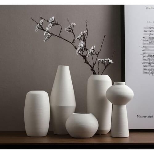 Vases Nordic Home Decor Modern Ceramic Simple Living Room Decoration статуэтки для интерьера вазы для цветов для дома Wazony