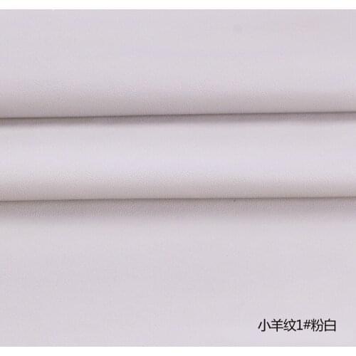High Quality Micro Sheep pattern 1# Off White PU Leather fabric with little elastic for DIY furniture bag material(50x69cm)