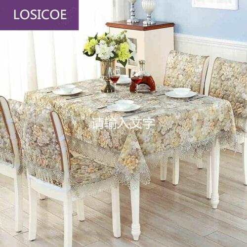 Top grade Pastoral table cloth chair covers cushion tables and chairs bundle chair cover lace cloth round set tablecloths
