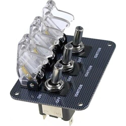 High quality white DC12V-20A LED indicator switch combination switch Carbon Fiber Surface Pane