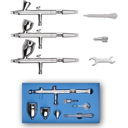 Dual Action Airbrush Kit 0.5mm Needle Air Brush makeup Spray Gun body Paint Nail Art Aerograph painting SP183TG03