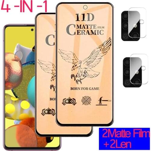 1-2PCS No Fingerprint Matte Film And Len for Samsung A51 Screen Protector Samsung A 51 52 32 22 Ceramic Film Samsung Galaxy A51