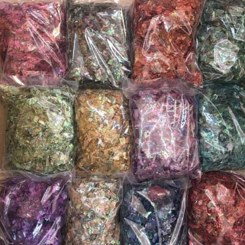 1KG abalone haliotis gigantea manicure pedicure crushed iridescent seashell nail powder glitter irregular patch chip many slice