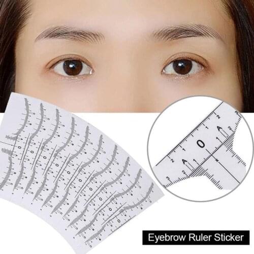 10/50pcs Reusable Semi Permanent Eyebrow Ruler Eye Brow Measure Tool Eyebrow Guide Ruler Microblading Calliper Stencil Makeup